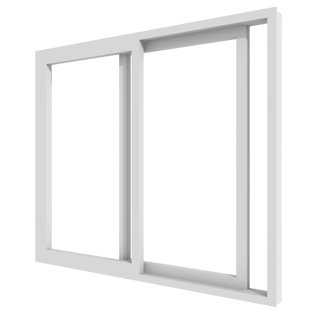 2-delig pvc hefschuifraam met vlotte bediening en energiezuinige beglazing