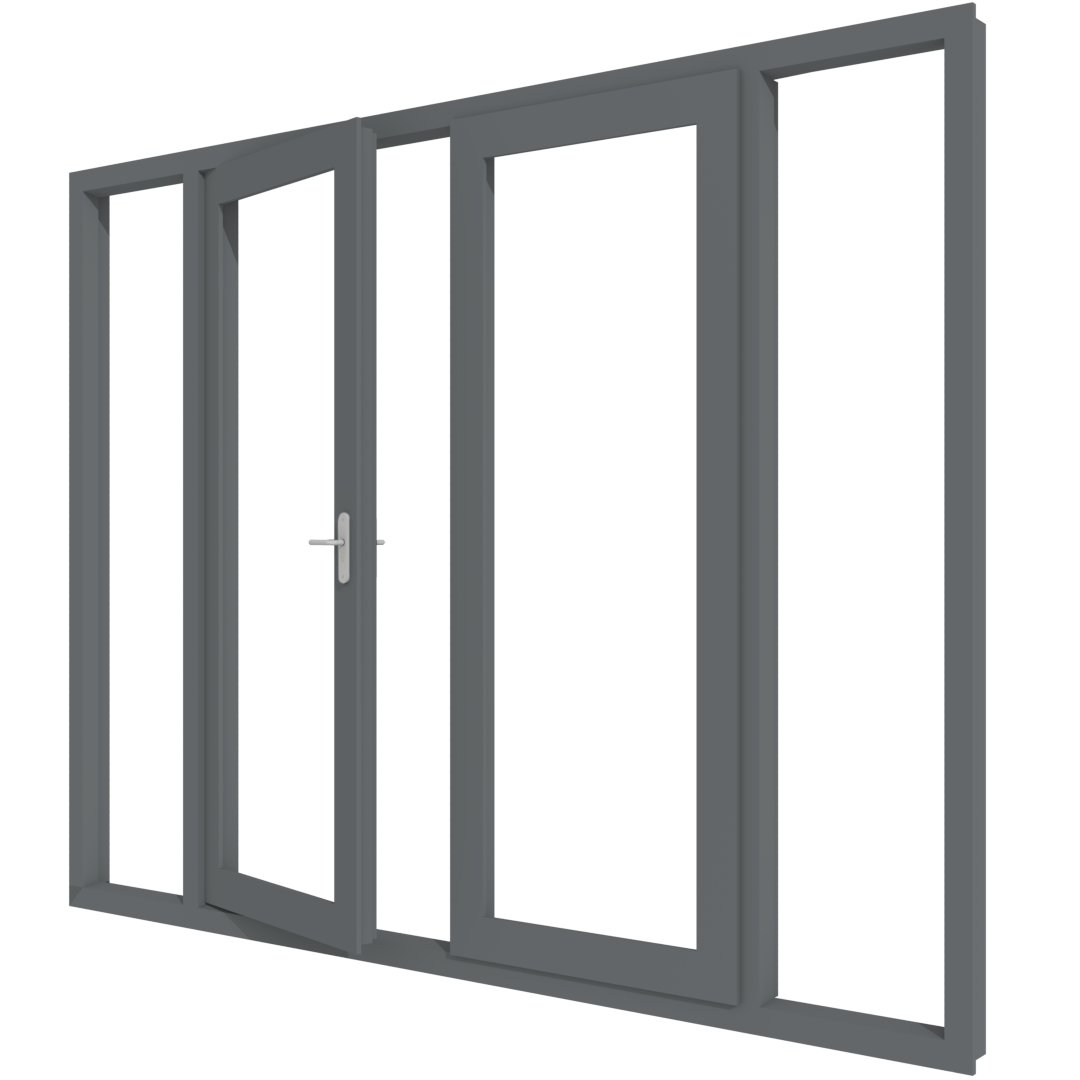 Aluminium tuindeur met twee zijlichten buitendraaiend
